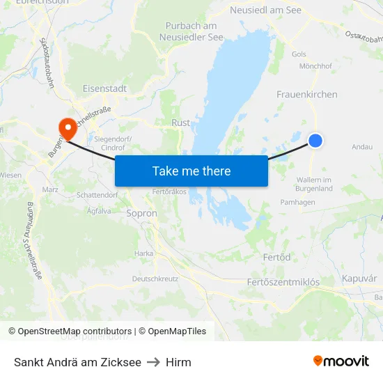 Sankt Andrä am Zicksee to Hirm map