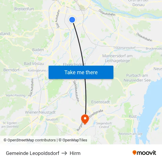 Gemeinde Leopoldsdorf to Hirm map