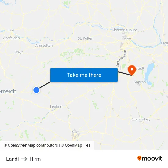 Landl to Hirm map