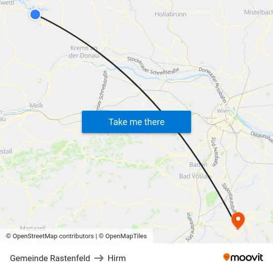 Gemeinde Rastenfeld to Hirm map
