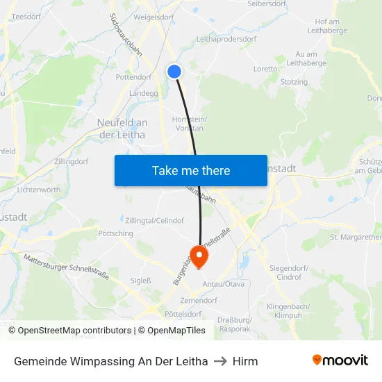 Gemeinde Wimpassing An Der Leitha to Hirm map
