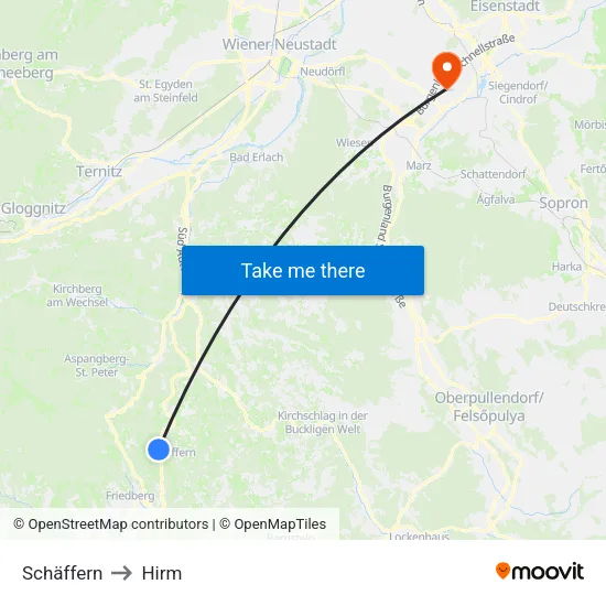 Schäffern to Hirm map