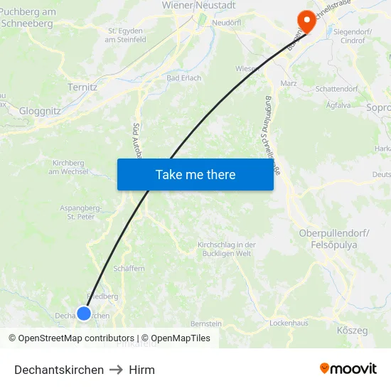 Dechantskirchen to Hirm map