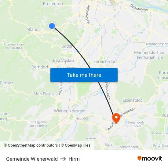 Gemeinde Wienerwald to Hirm map