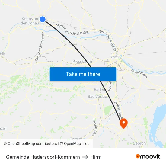 Gemeinde Hadersdorf-Kammern to Hirm map