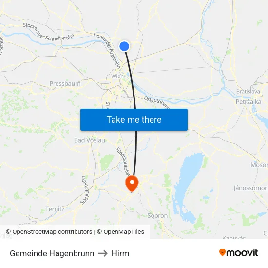Gemeinde Hagenbrunn to Hirm map