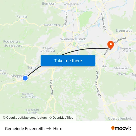 Gemeinde Enzenreith to Hirm map