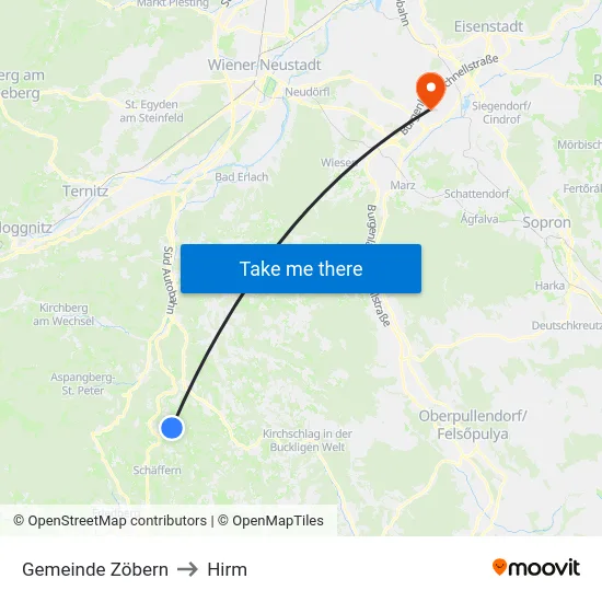 Gemeinde Zöbern to Hirm map