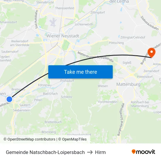 Gemeinde Natschbach-Loipersbach to Hirm map