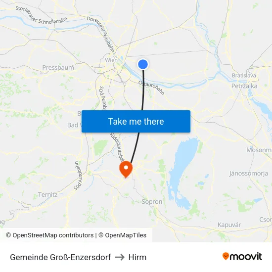 Gemeinde Groß-Enzersdorf to Hirm map