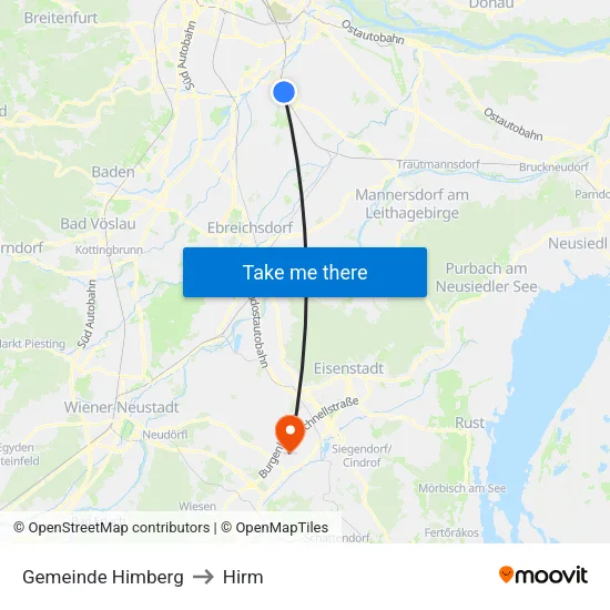 Gemeinde Himberg to Hirm map