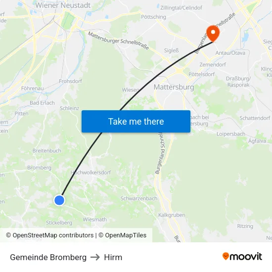 Gemeinde Bromberg to Hirm map