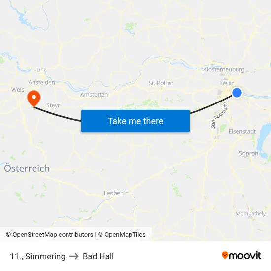 11., Simmering to Bad Hall map