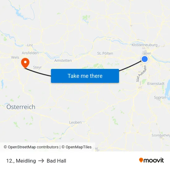 12., Meidling to Bad Hall map