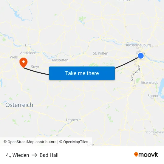 4., Wieden to Bad Hall map