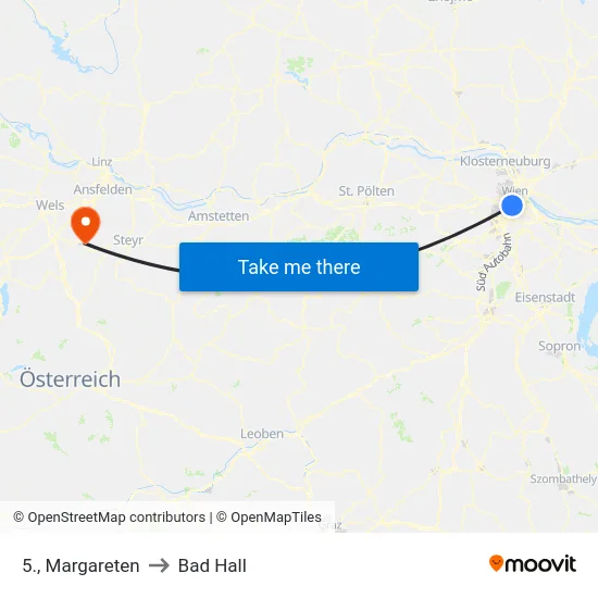 5., Margareten to Bad Hall map
