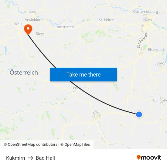 Kukmirn to Bad Hall map