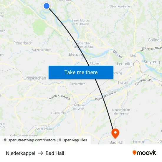 Niederkappel to Bad Hall map