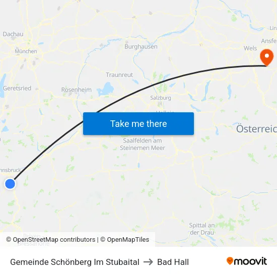 Gemeinde Schönberg Im Stubaital to Bad Hall map