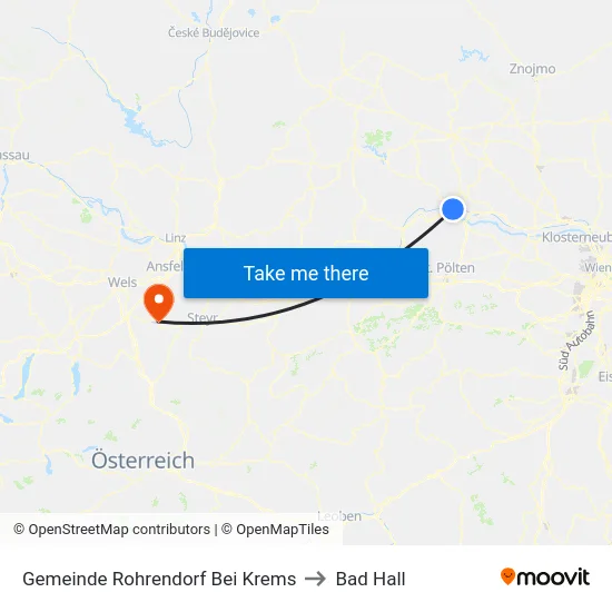 Gemeinde Rohrendorf Bei Krems to Bad Hall map