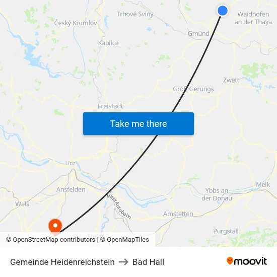 Gemeinde Heidenreichstein to Bad Hall map