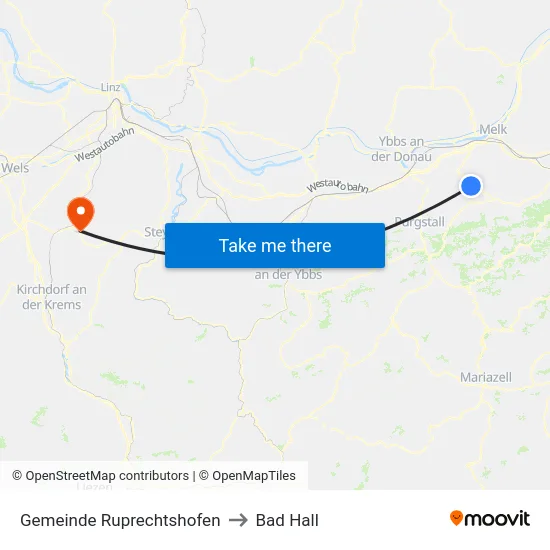 Gemeinde Ruprechtshofen to Bad Hall map