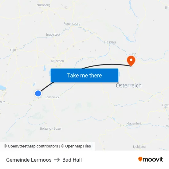 Gemeinde Lermoos to Bad Hall map