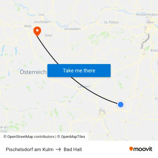 Pischelsdorf am Kulm to Bad Hall map