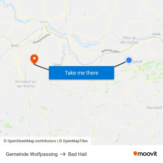 Gemeinde Wolfpassing to Bad Hall map