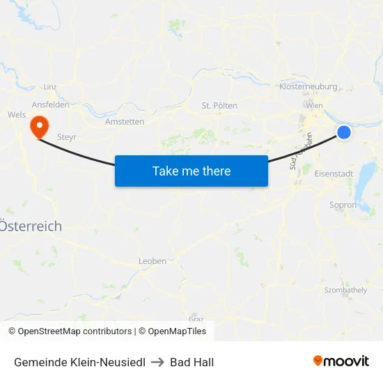Gemeinde Klein-Neusiedl to Bad Hall map