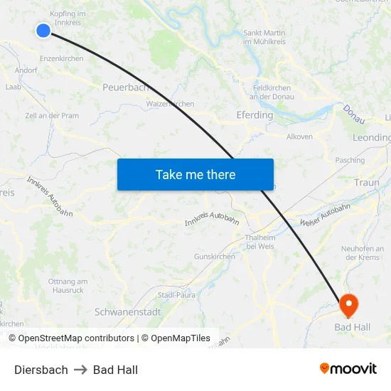 Diersbach to Bad Hall map