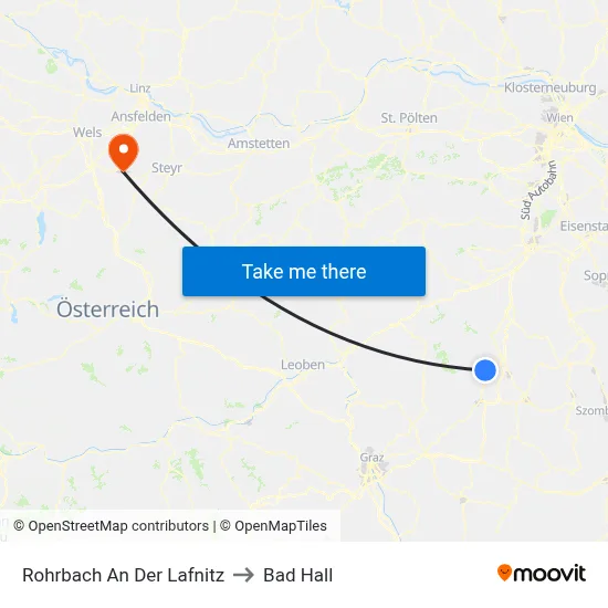 Rohrbach An Der Lafnitz to Bad Hall map