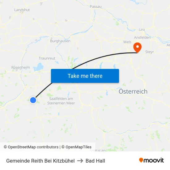 Gemeinde Reith Bei Kitzbühel to Bad Hall map