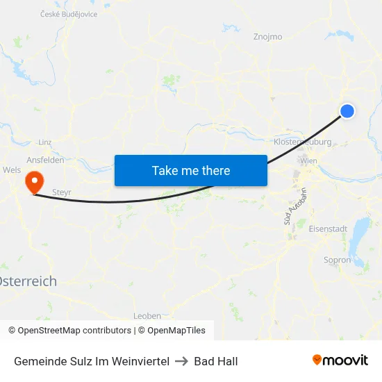 Gemeinde Sulz Im Weinviertel to Bad Hall map