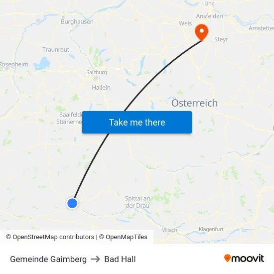 Gemeinde Gaimberg to Bad Hall map