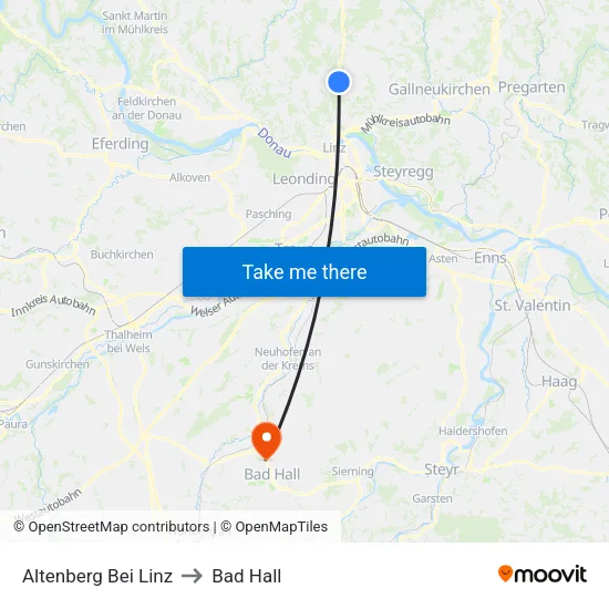 Altenberg Bei Linz to Bad Hall map