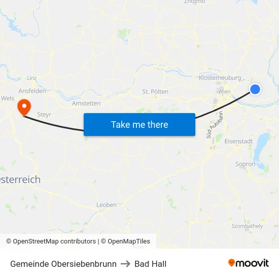 Gemeinde Obersiebenbrunn to Bad Hall map