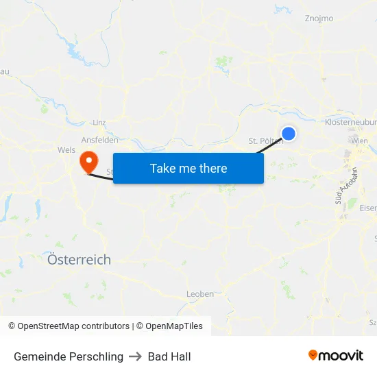 Gemeinde Perschling to Bad Hall map