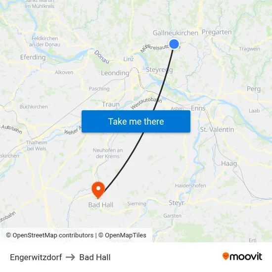 Engerwitzdorf to Bad Hall map