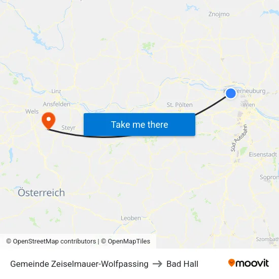 Gemeinde Zeiselmauer-Wolfpassing to Bad Hall map