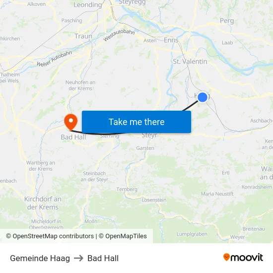 Gemeinde Haag to Bad Hall map