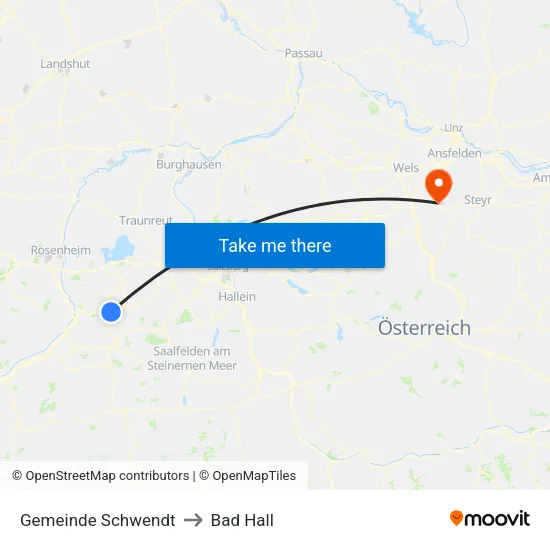 Gemeinde Schwendt to Bad Hall map