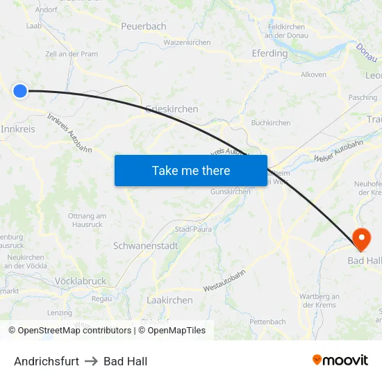 Andrichsfurt to Bad Hall map