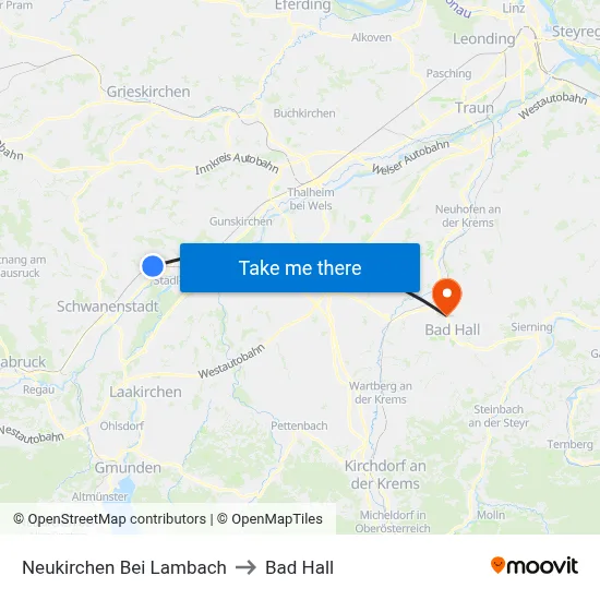 Neukirchen Bei Lambach to Bad Hall map