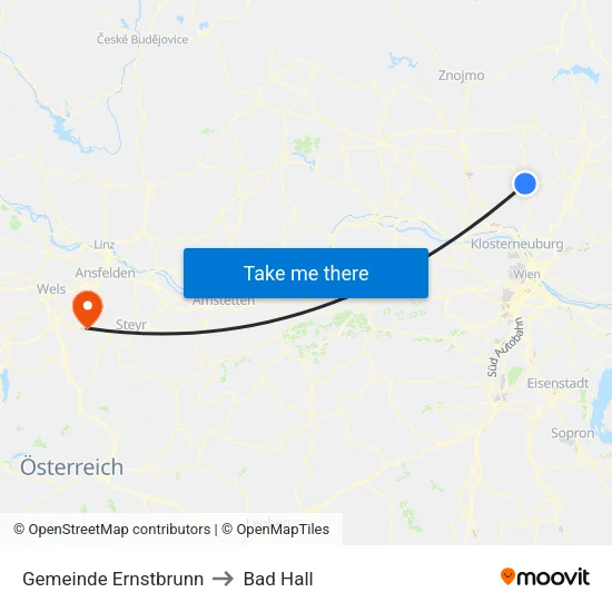 Gemeinde Ernstbrunn to Bad Hall map