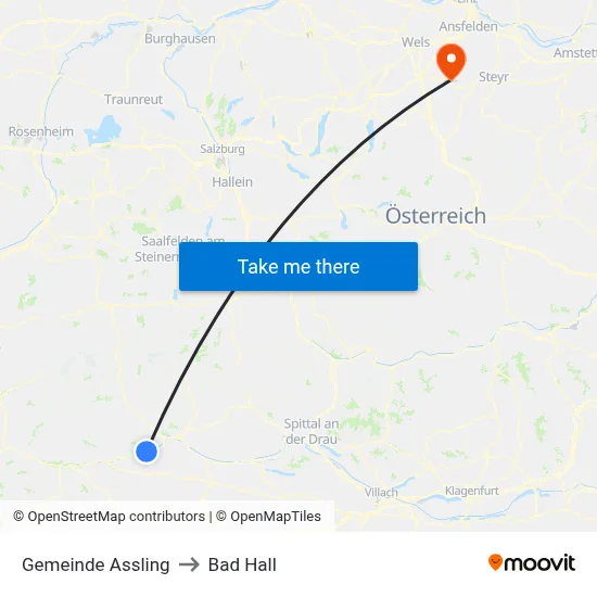 Gemeinde Assling to Bad Hall map