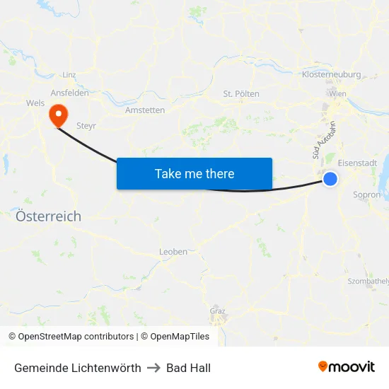 Gemeinde Lichtenwörth to Bad Hall map