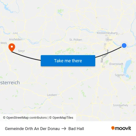 Gemeinde Orth An Der Donau to Bad Hall map