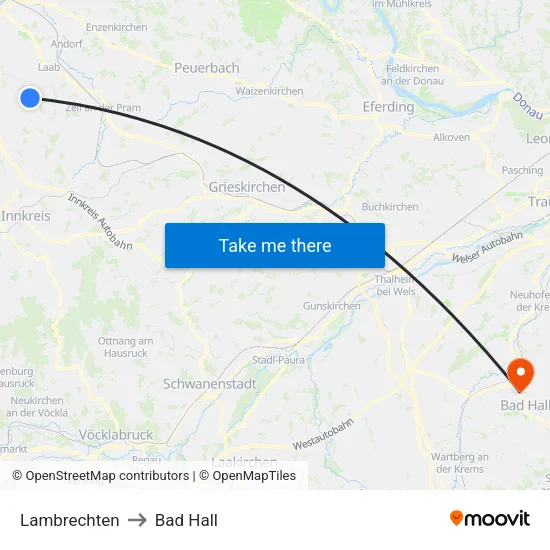 Lambrechten to Bad Hall map