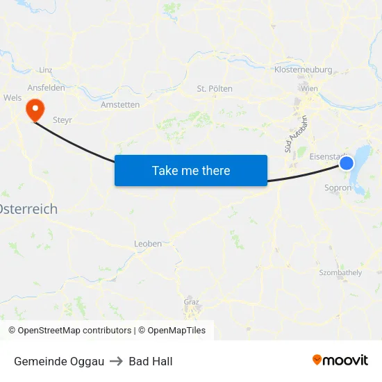 Gemeinde Oggau to Bad Hall map